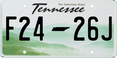 TN license plate F2426J