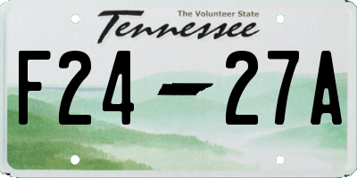 TN license plate F2427A
