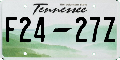 TN license plate F2427Z