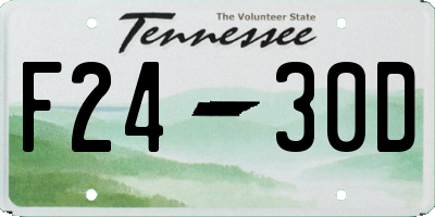 TN license plate F2430D