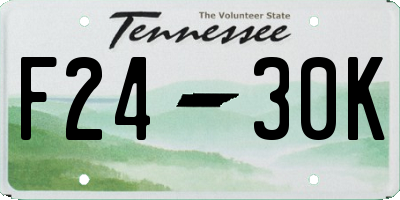TN license plate F2430K