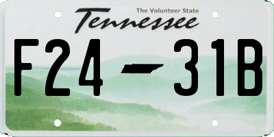 TN license plate F2431B
