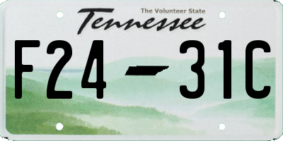 TN license plate F2431C