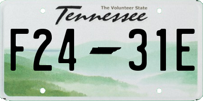 TN license plate F2431E