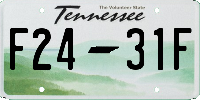 TN license plate F2431F