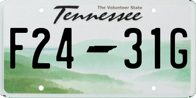 TN license plate F2431G