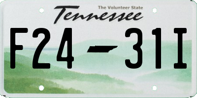 TN license plate F2431I