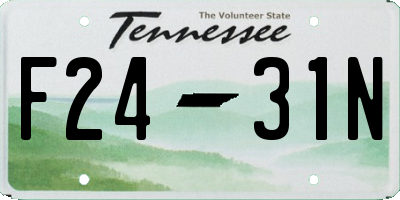 TN license plate F2431N