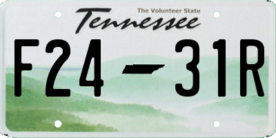 TN license plate F2431R