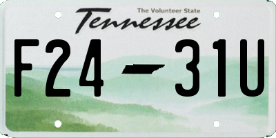 TN license plate F2431U