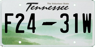TN license plate F2431W