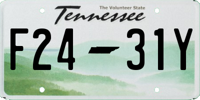 TN license plate F2431Y