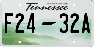 TN license plate F2432A