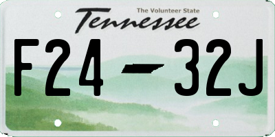 TN license plate F2432J
