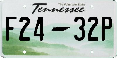 TN license plate F2432P
