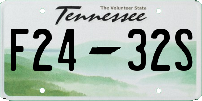 TN license plate F2432S