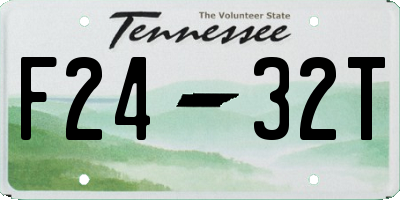 TN license plate F2432T
