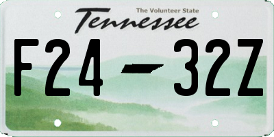TN license plate F2432Z