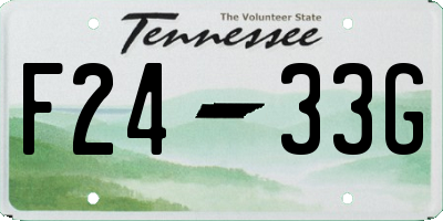 TN license plate F2433G
