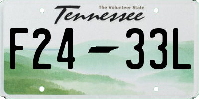 TN license plate F2433L