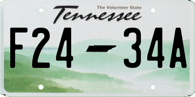 TN license plate F2434A