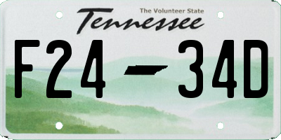 TN license plate F2434D