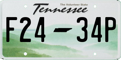 TN license plate F2434P