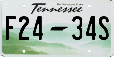 TN license plate F2434S
