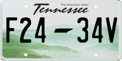 TN license plate F2434V