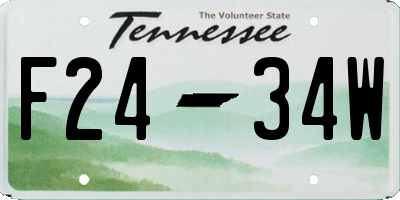 TN license plate F2434W