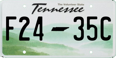 TN license plate F2435C