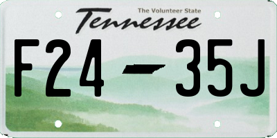 TN license plate F2435J