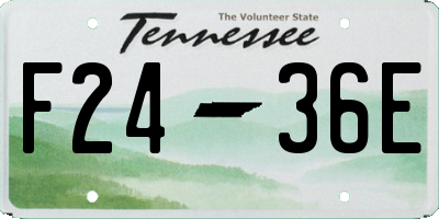 TN license plate F2436E