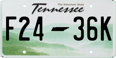 TN license plate F2436K