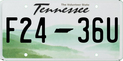 TN license plate F2436U