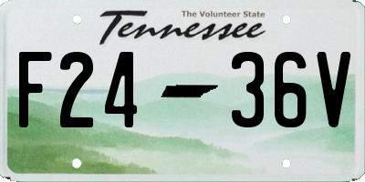 TN license plate F2436V