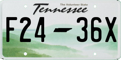 TN license plate F2436X
