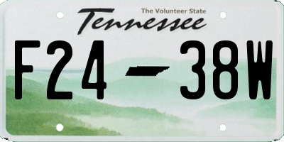 TN license plate F2438W