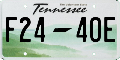 TN license plate F2440E