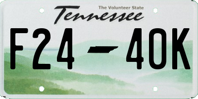 TN license plate F2440K