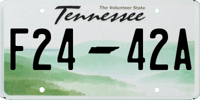 TN license plate F2442A