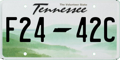 TN license plate F2442C