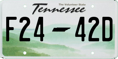 TN license plate F2442D