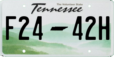 TN license plate F2442H