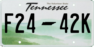 TN license plate F2442K