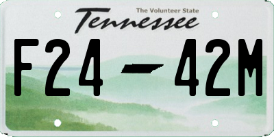 TN license plate F2442M