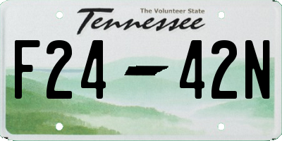 TN license plate F2442N