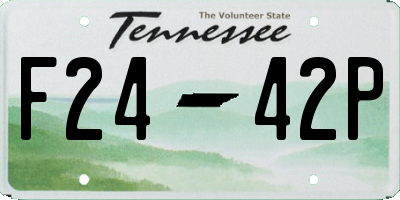 TN license plate F2442P
