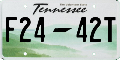 TN license plate F2442T