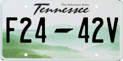 TN license plate F2442V